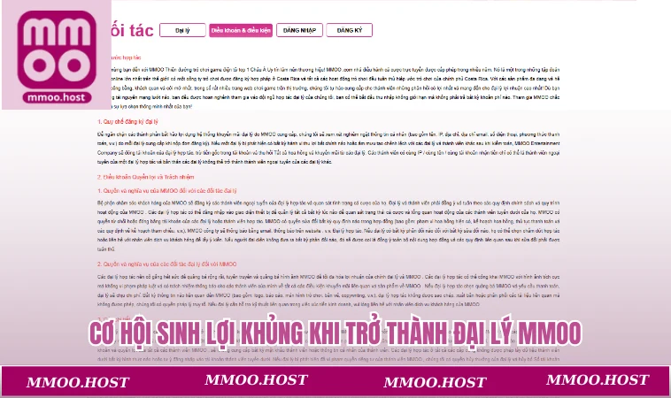 Cơ Hội sinh lợi khủng khi trở thành đại lý MMOO