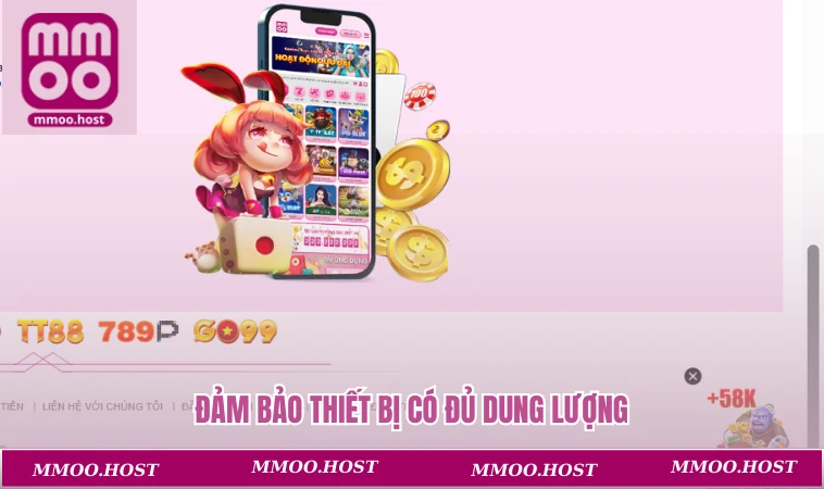 Đảm bảo thiết bị có đủ dung lượng trống