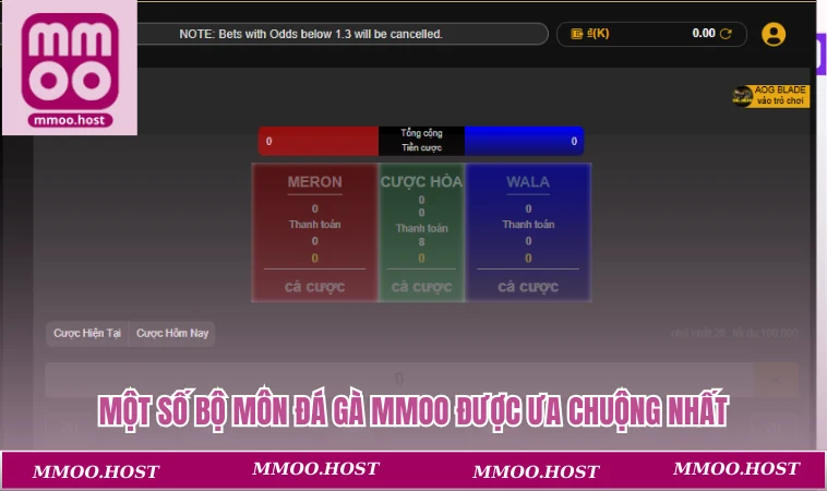Một số bộ môn đá gà MMOO được ưa chuộng nhất