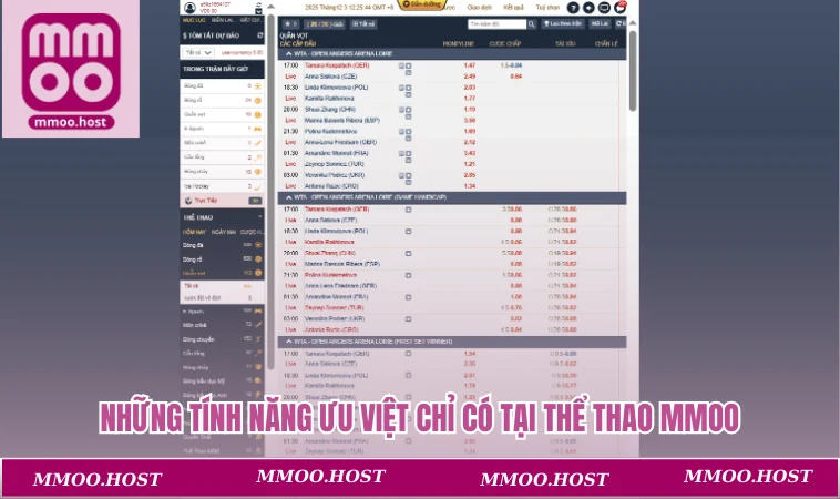 Những tính năng ưu việt chỉ có tại thể thao MMOO